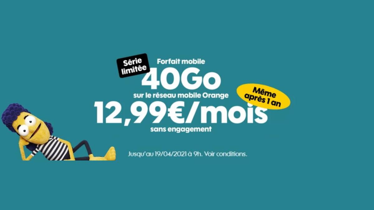 Sosh 40 Go à 12,99 euros par mois