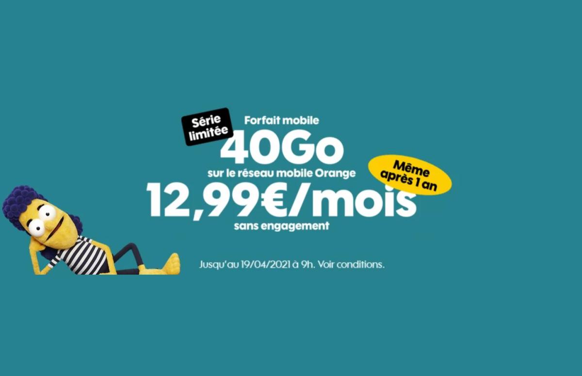 Sosh 40 Go à 12,99 euros par mois