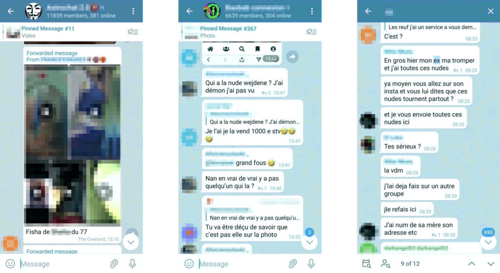 Des conversations sur les groupes Telegram // Source : Capture d'écran Numerama