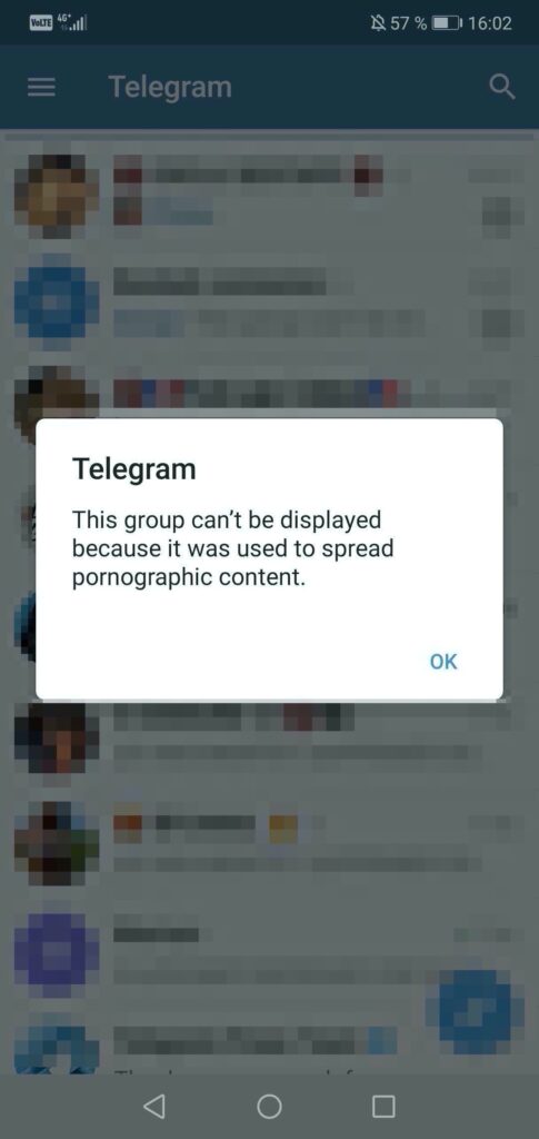 Un groupe de revenge porn a été supprimé par Telegram // Source : Numerama