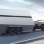 Le Cybertruck avec une caravane // Source : Tesla
