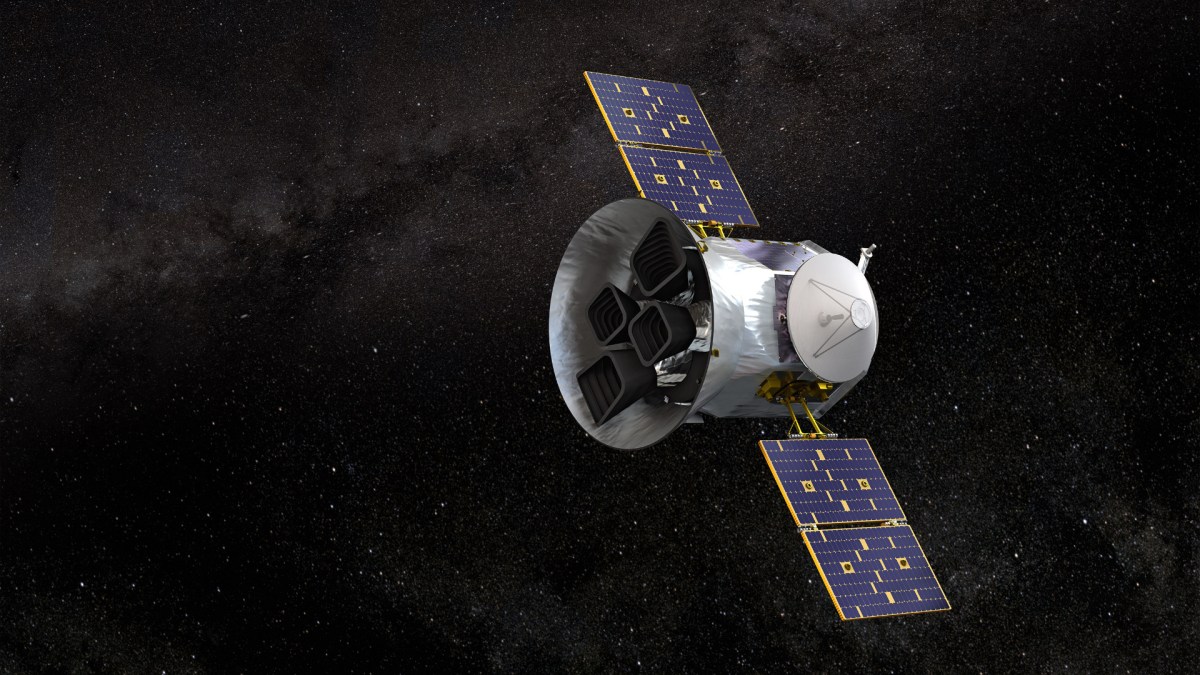 Représentation du télescope TESS. // Source : NASA's Goddard Space Flight Center (image recadrée)