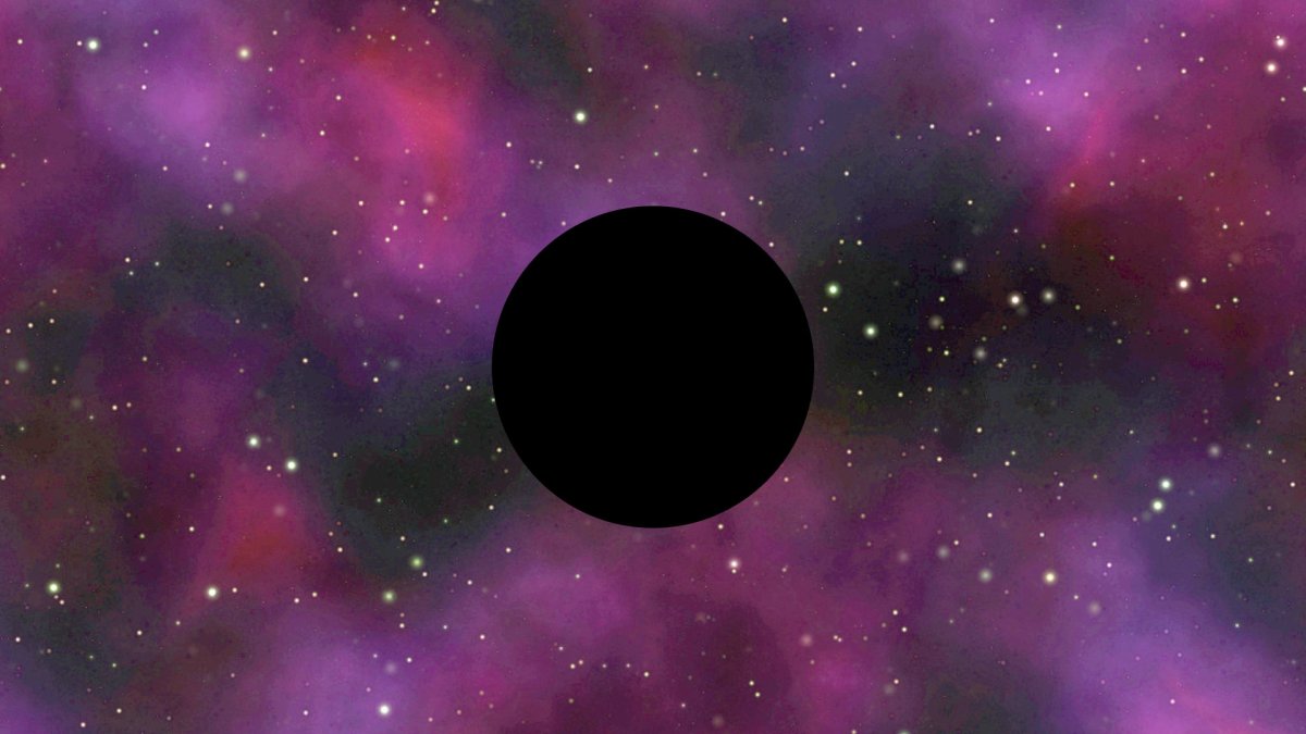 Représentation très très réaliste d'un trou noir. // Source : Flickr/CC/webtreats, montage Numerama