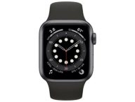 L'Apple Watch Series 6 avec un boîtier de 40 mm et un bracelet sport noir.