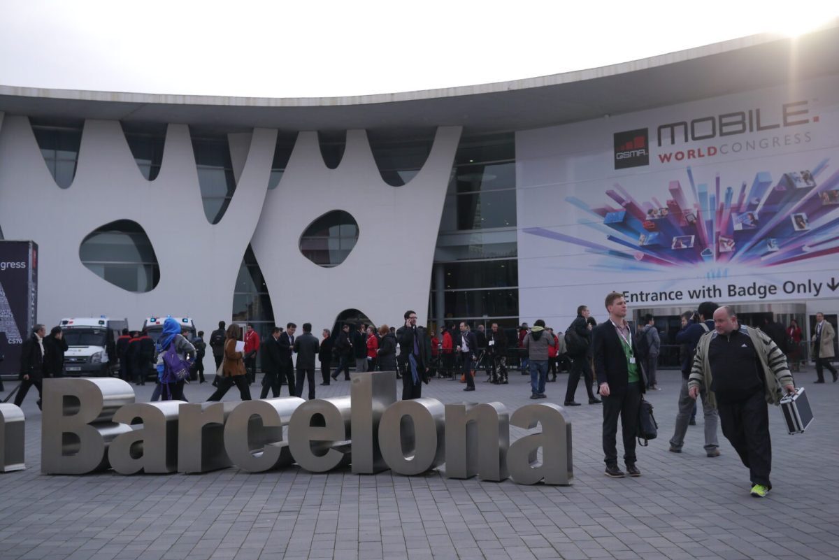 L'entrée du MWC lors du salon de 2013 // Source :  Kārlis Dambrāns