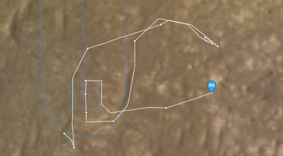 Le chemin que Perseverance a tracé depuis son arrivée // Source : Capture du 10 avril 2021 / Nasa