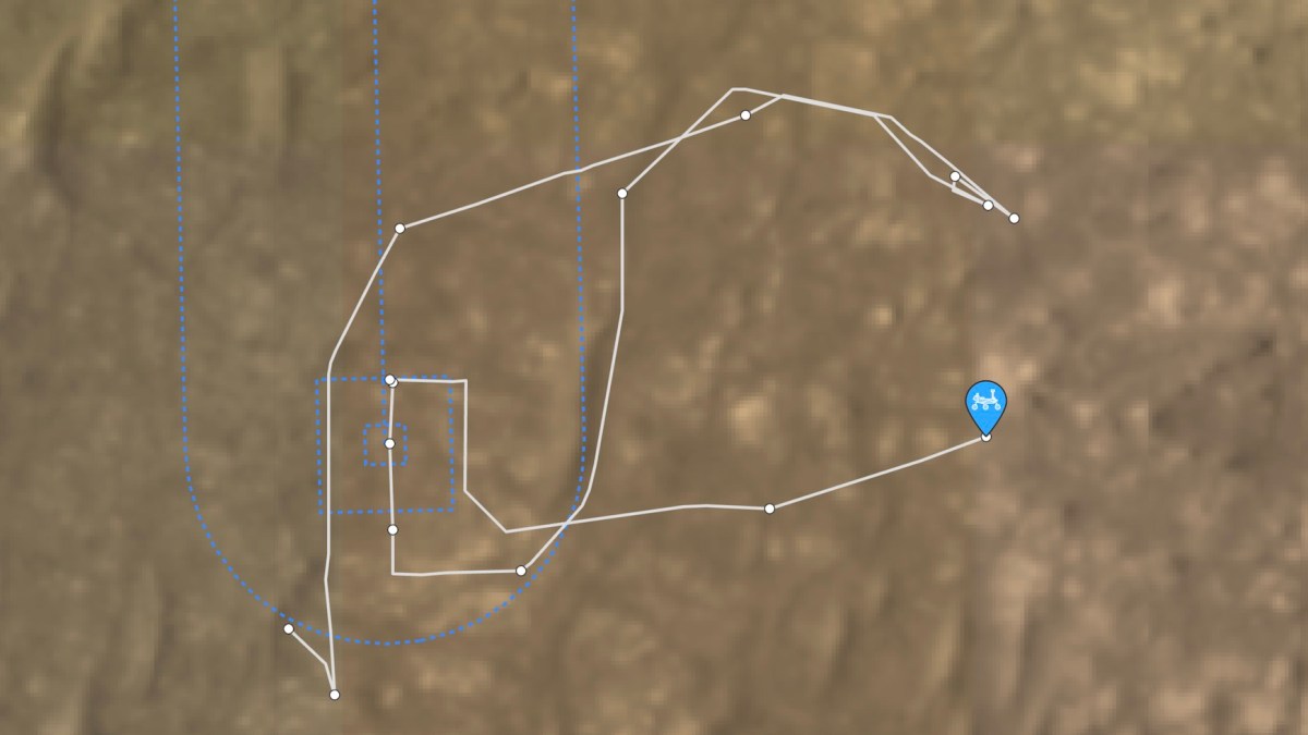 Le chemin que Perseverance a tracé depuis son arrivée // Source : Capture du 10 avril 2021 / Nasa