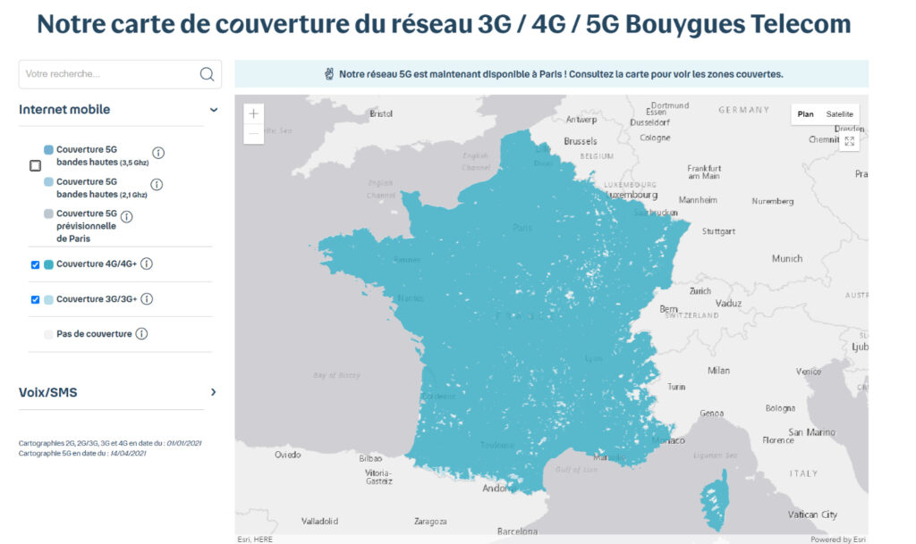 Couverture 4G Bouygues