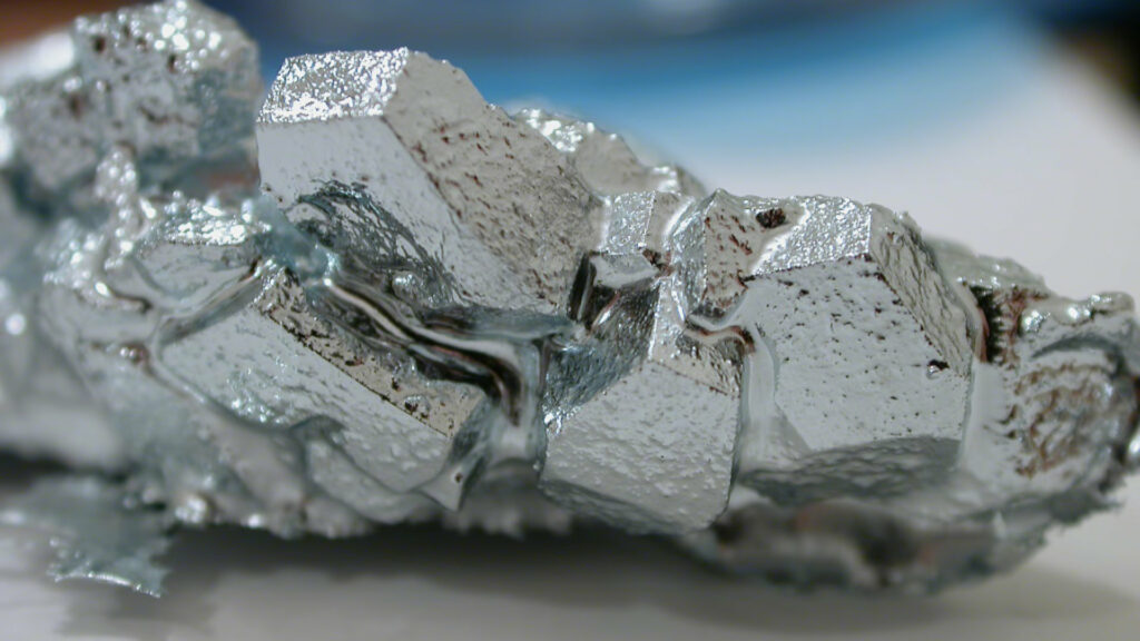 Un cristal de gallium // Source : foobar - Wikimedia Commons Un cristal de gallium // Source : foobar - Wikimedia Commons
