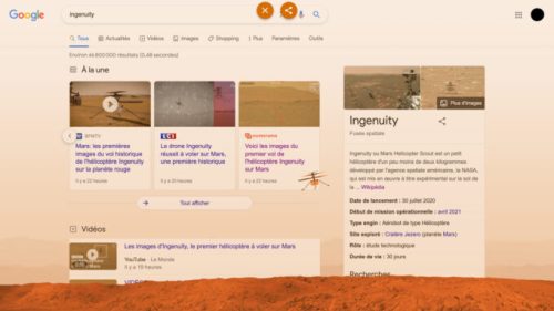L'animation de Google consacrée à Ingenuity. // Source : Capture d'écran Google