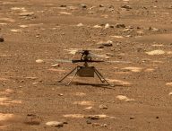 Ingenuity sur Mars, le 7 avril 2021. // Source : NASA/JPL-Caltech/ASU (photo recadrée)