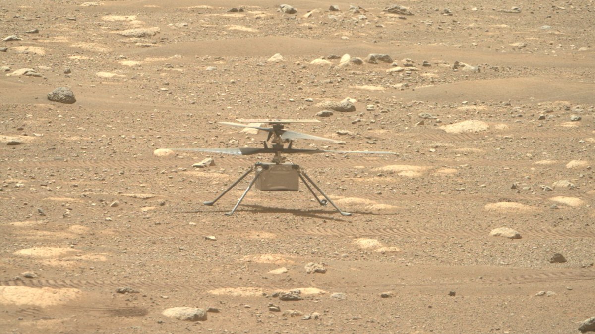 Ingenuity sur Mars. // Source : NASA/JPL-Caltech/ASU (photo recadrée)