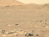 Ingenuity sur Mars, le 26 avril 2021. // Source : NASA/JPL-Caltech/ASU (photo recadrée)
