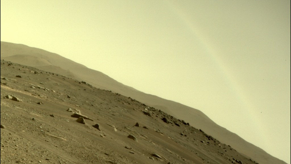 Une des photos prises par Perseverance sur Mars. // Source : NASA/JPL-Caltech (photo recadrée)