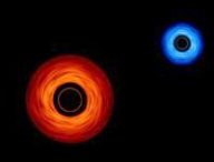 Trou noir binaire, visualisation de la Nasa. // Source : NASA’s Goddard Space Flight Center/Jeremy Schnittman and Brian P. Powell