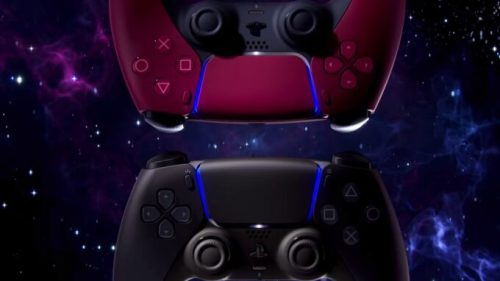 Les coloris cosmic red et midnight black de la DualSense // Source : Sony 