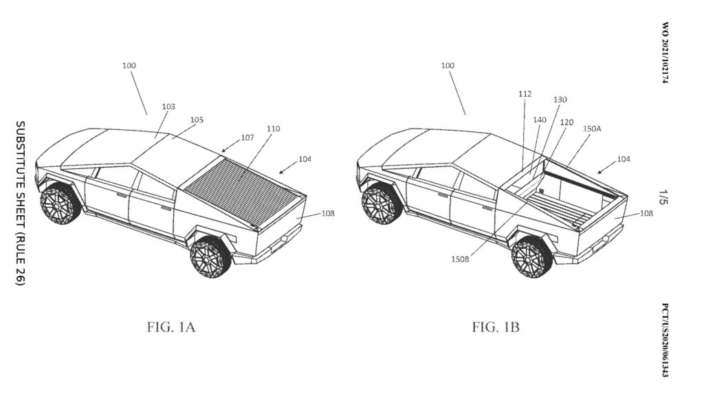 Le toit solaire du Tesla Cybertruck devrait être composé de plusieurs modules reliés par des connexions flexibles. // Source : Brevet Tesla