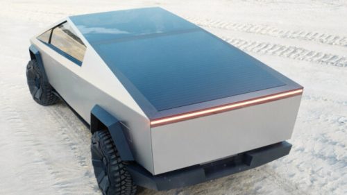 Le Cybertruck Truck de Tesla devrait proposer un toit solaire en option. // Source : Tesla