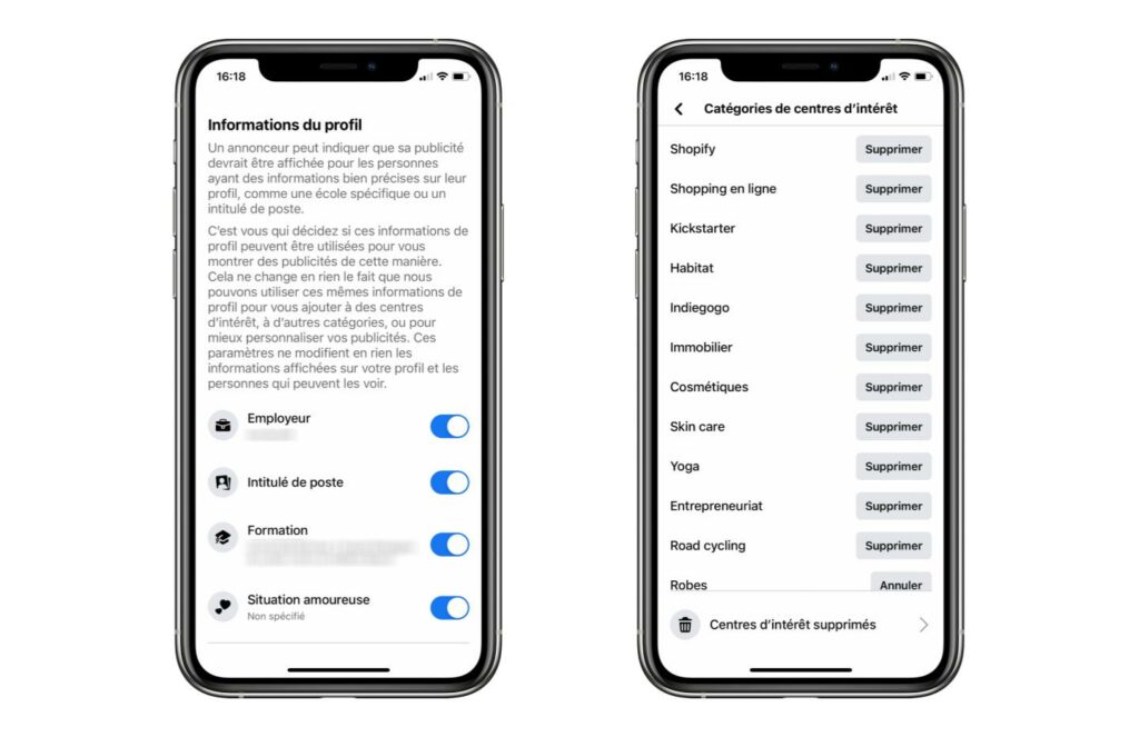 Facebook publicités données Facebook publicités données