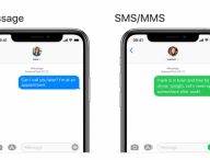 Sur iPhone, Apple affiche les iMessage en bleu et les SMS en vert. Cela discrimine les utilisateurs d'Android selon Google. // Source : Apple