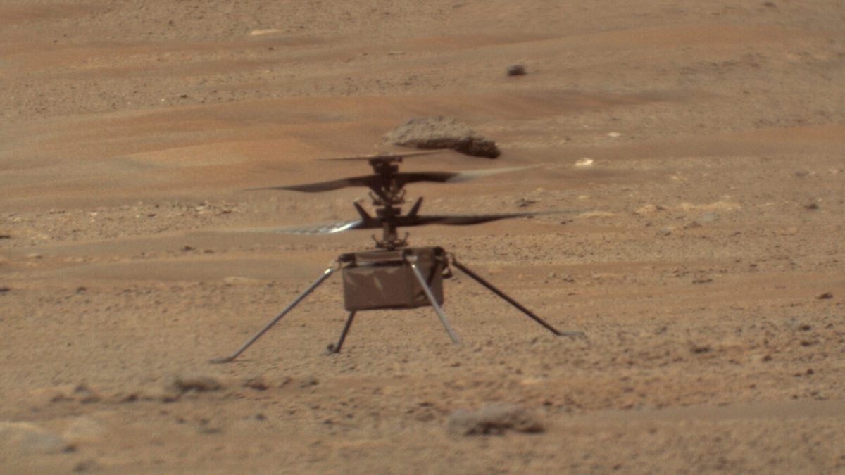 Ingenuity sur Mars. // Source : NASA/JPL-Caltech/LANL/CNES/IRAP/Kevin M. Gill