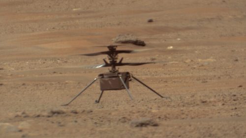 Ingenuity sur Mars. // Source : NASA/JPL-Caltech/LANL/CNES/IRAP/Kevin M. Gill