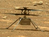 Ingenuity sur Mars le 2 mai 2021. // Source : NASA/JPL-Caltech/ASU (photo recadrée)
