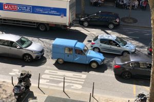 Un embouteillage, fréquent, sur le boulevard Saint-Martin // Source : Julien Cadot pour Numerama