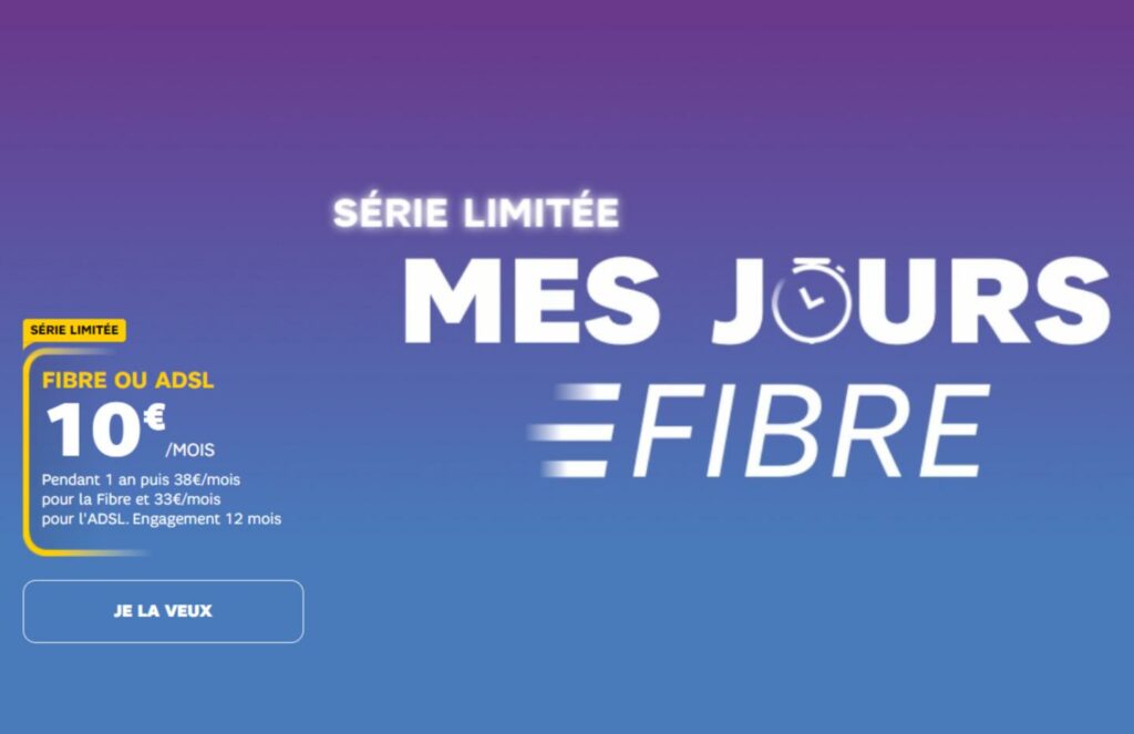 SFR Fibre ADSL 10 euros