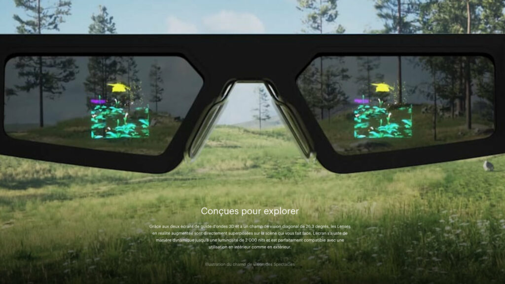 Le champ de vision exploitable des nouvelles lunettes Snapchat // Source : Snapchat