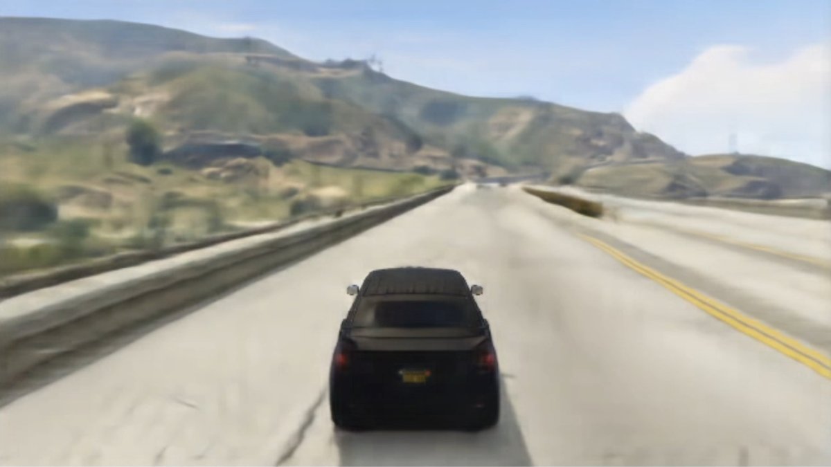 Une capture du GTA V créé par une IA // Source : GitHub - GanTheftAUto