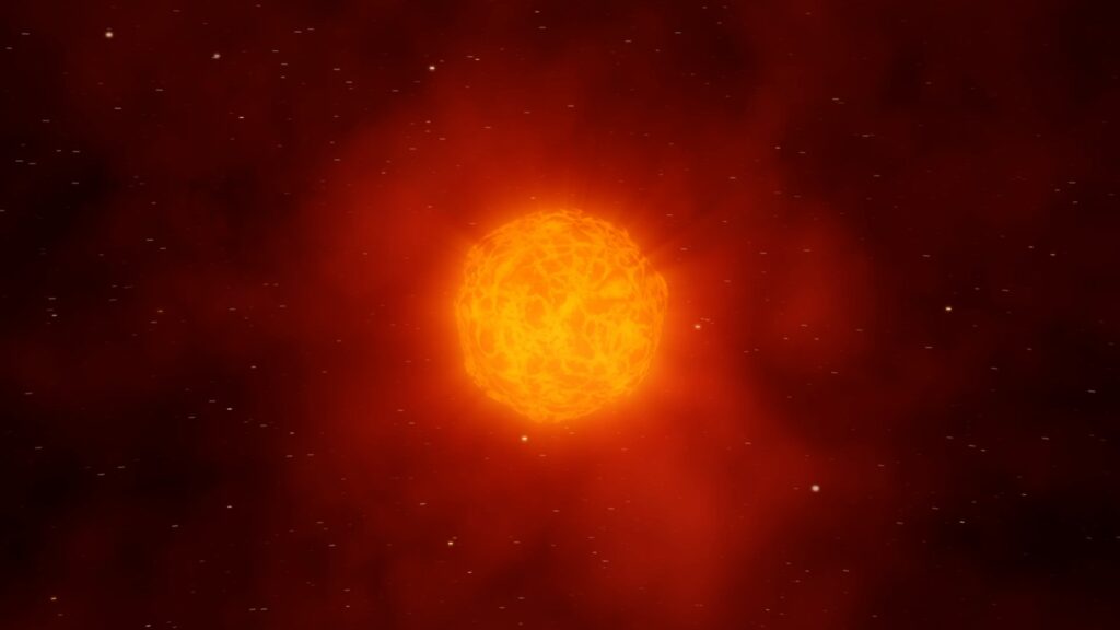 Vue d'artiste de Bételgeuse. // Source : ESO/L. Calçada