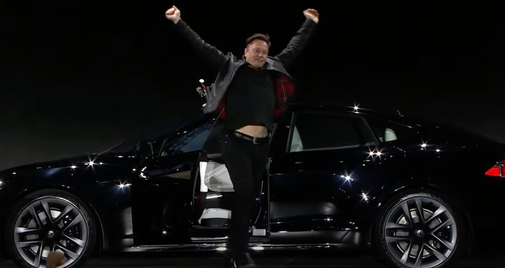 Présentation Tesla Model S Plaid // Source : Capture YouTube