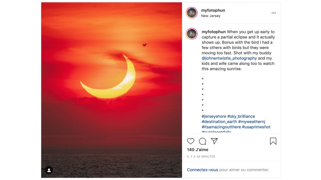 Une aube mémorable. // Source : Capture d'écran Instagram/myfotophun