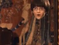 Oh, on ne voit que la tête de Daniel Radcliffe. // Source : Harry Potter à l'École des Sorciers