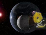 Vue d'artiste du télescope James-Webb dans l'espace. // Source : Flickr/CC/Kevin Gill (image recadrée) 