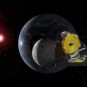 Vue d'artiste du télescope James-Webb dans l'espace. // Source : Flickr/CC/Kevin Gill (image recadrée) 