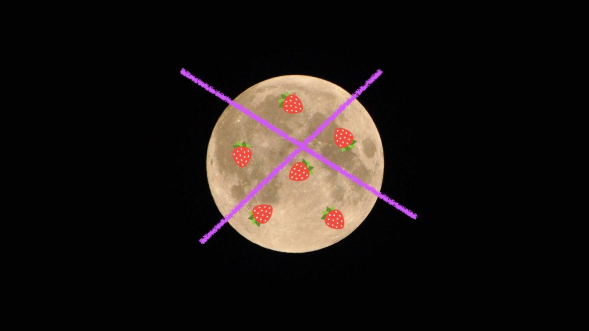 La « Super Lune des fraises ». // Source : Flickr/CC/Robert, Wikimedia/CC/https://github.com/emojione/emojione/graphs/contributors, montage Numerama