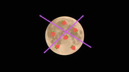 La « Super Lune des fraises ». // Source : Flickr/CC/Robert, Wikimedia/CC/https://github.com/emojione/emojione/graphs/contributors, montage Numerama