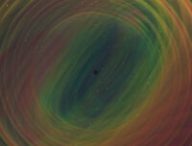 Représentation d'ondes gravitationnelles émises par deux trous noirs en orbite. // Source : N. Fischer, H. Pfeiffer, A. Buonanno (Max Planck Institute for Gravitational Physics), Simulating eXtreme Spacetimes (SXS) Collaboration