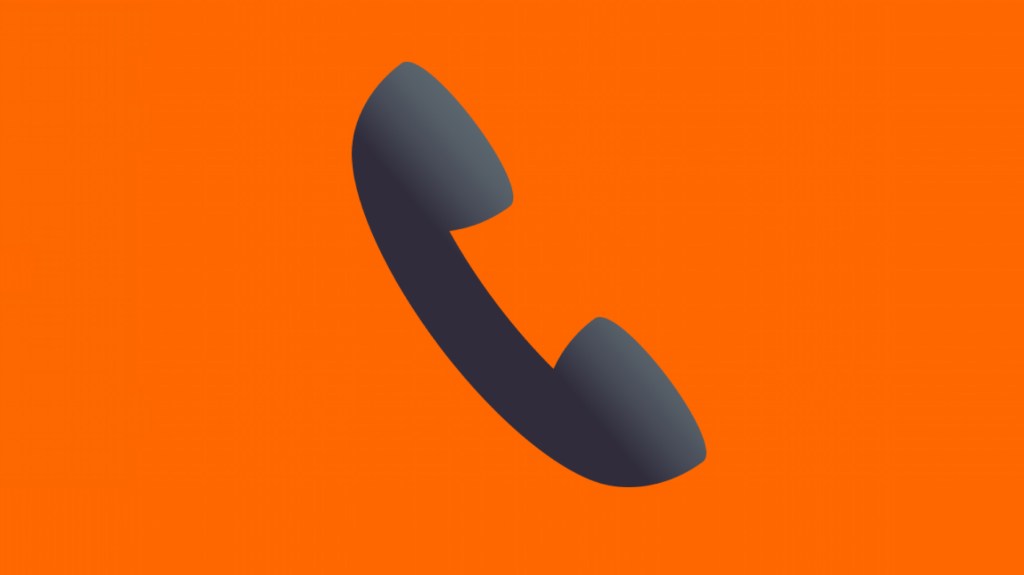 Un logo téléphone sur la couleur d'Orange