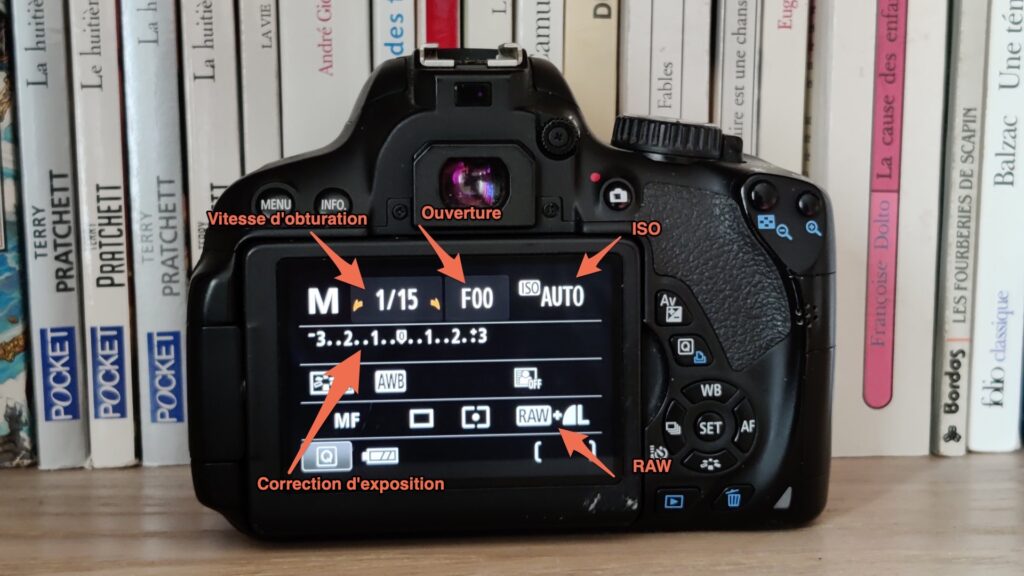 L'emplacement des réglages décrit sur un appareil photo Canon (les menus peuvent changer selon votre marque et votre modèle) // Source : Photo Corentin Béchade pour Numerama