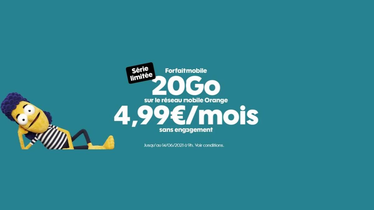 Sosh 20 Go à 4,99 euros par mois