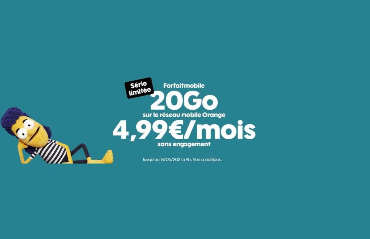 Sosh 20 Go à 4,99 euros par mois