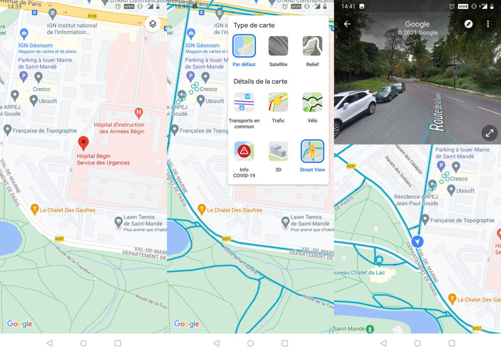 Street View dans Google Maps