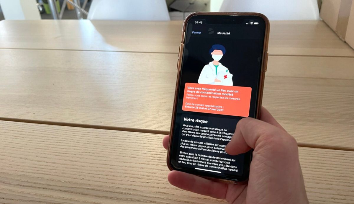 Une notification TousAntiCovid après avoir scanné un QR Code // Source : Numerama/François Manens