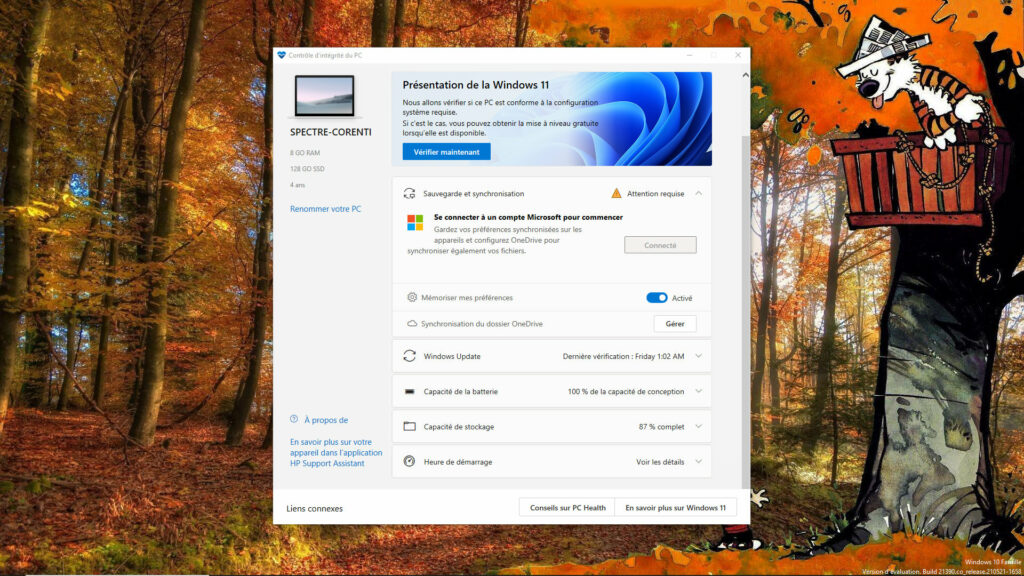 Le logiciel dfe vérification de compatibilité avec Windows 11 // Source : Capture d'écran