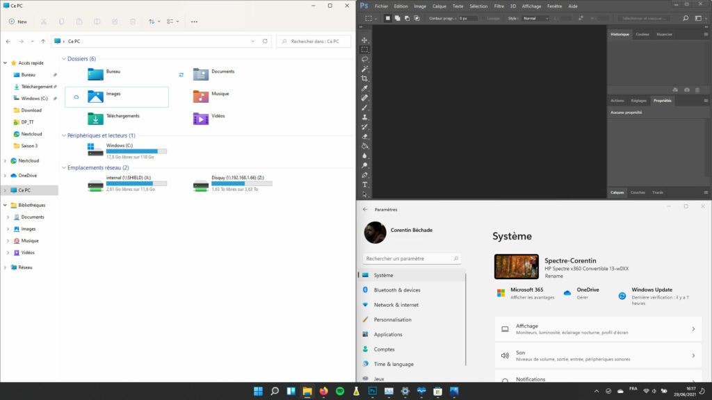 Un envirronement de travail sous Windows 11 // Source : Capture d'écran Un envirronement de travail sous Windows 11 // Source : Capture d'écran