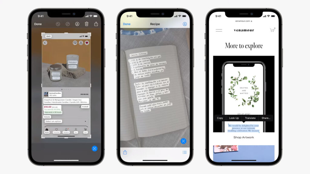 Apple a fait un énorme progrès sur la reconnaissance de texte et d'objet // Source : Capture d'écran Numerama
