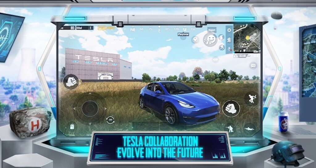 Un Tesla Model Y dans PUBG Mobile // Source : Tencent